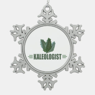 Funny Kale Lover Schneeflocken Zinn-Ornament