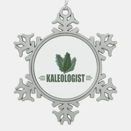 Funny Kale Lover Schneeflocken Zinn-Ornament (Vorderseite)