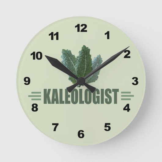 Funny Kale Runde Wanduhr (Vorderseite)