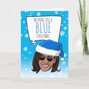 Funny Kamala: Einen blauen Weihnachten wünschen Karte