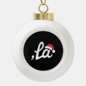 Funny Kamala Harris 2024 Comma La Christmas Keramik Kugel-Ornament (Vorderseite)