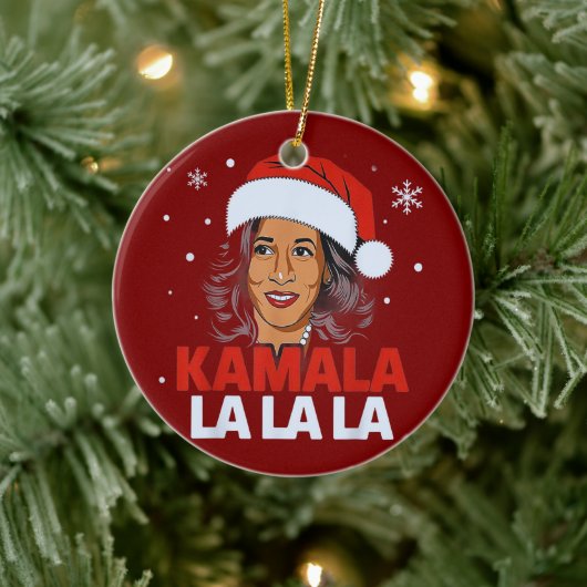 Funny Kamala Harris 2024 Comma La Christmas Keramik Ornament (Baum)