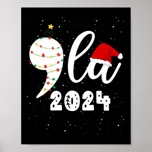 Funny Kamala Harris 2024 Comma La Christmas Poster (Vorne)