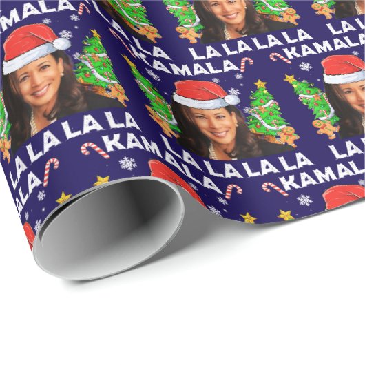 Funny Kamala Harris 2024 Weihnachten Ugly Geschenk Geschenkpapier (Rolleneckpunkt)