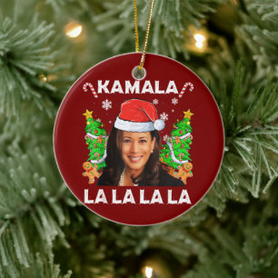 Funny Kamala Harris 2024 Weihnachten Ugly Geschenk Keramik Ornament