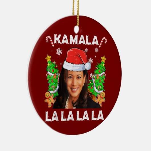 Funny Kamala Harris 2024 Weihnachten Ugly Geschenk Keramik Ornament (Rechts)