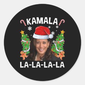 Funny Kamala Harris 2024 Weihnachts Comma La Men W Runder Aufkleber