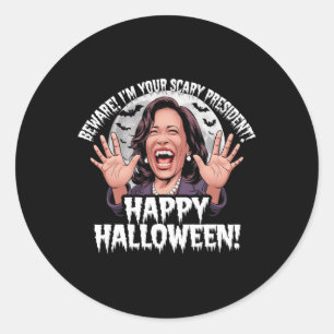 Funny Kamala Harris Beängstigend Halloween Gag Prä Runder Aufkleber