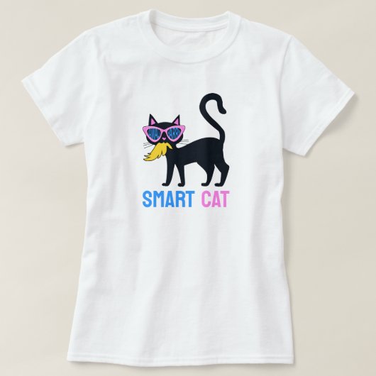 Funny Kamala Harris Black Cat Smart T - Shirt Cust (Design vorne)