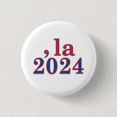 Funny Kamala Harris Comma La 2024 Button (Vorderseite)