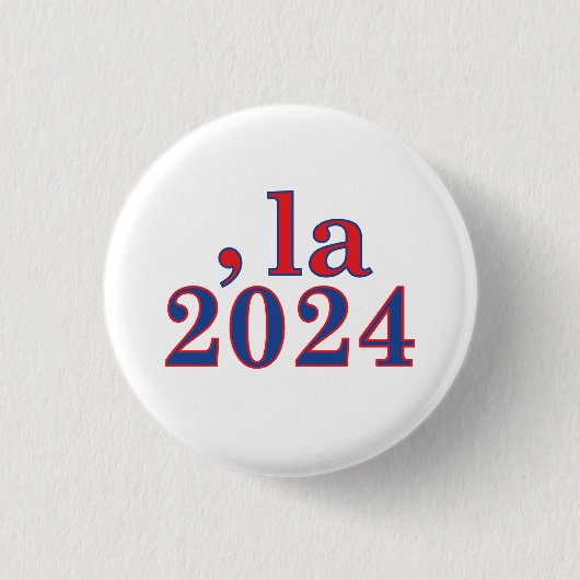 Funny Kamala Harris Comma La 2024 Button (Vorderseite)