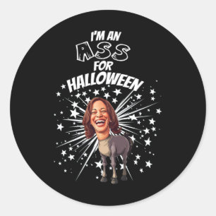 Funny Kamala Harris Donkey Halloween Präsident Cos Runder Aufkleber