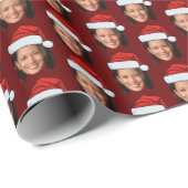 Funny Kamala Harris Face Weihnachtsmannmütze Weihn Geschenkpapier (Rolleneckpunkt)