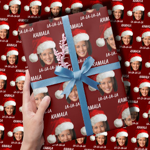 Funny Kamala Harris Face Weihnachtsmannmütze Weihn Geschenkpapier