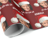 Funny Kamala Harris Face Weihnachtsmannmütze Weihn Geschenkpapier (Rolleneckpunkt)
