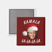 Funny Kamala Harris Face Weihnachtsmannmütze Weihn Magnet (Vorderseite/Rückseite)