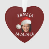 Funny Kamala Harris Face Weihnachtsmannmütze Weihn Ornament (Rückseite)