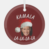 Funny Kamala Harris Face Weihnachtsmannmütze Weihn Ornament Aus Glas (Vorderseite)