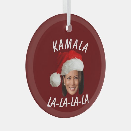 Funny Kamala Harris Face Weihnachtsmannmütze Weihn Ornament Aus Glas (Vorderseite Rechts)
