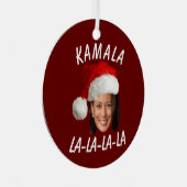 Funny Kamala Harris Face Weihnachtsmannmütze Weihn Ornament Aus Metall (Vorderseite Rechts)