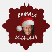 Funny Kamala Harris Face Weihnachtsmannmütze Weihn Ornament Karte (Vorderseite)