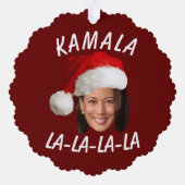 Funny Kamala Harris Face Weihnachtsmannmütze Weihn Ornament Karte (Rückseite)