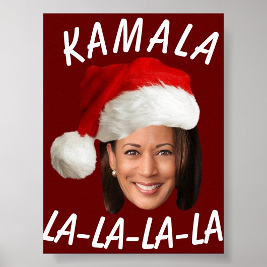 Funny Kamala Harris Face Weihnachtsmannmütze Weihn Poster (Vorne)