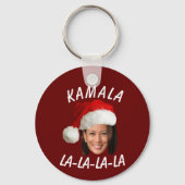 Funny Kamala Harris Face Weihnachtsmannmütze Weihn Schlüsselanhänger (Vorderseite)