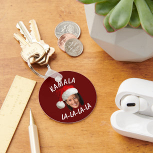 Funny Kamala Harris Face Weihnachtsmannmütze Weihn Schlüsselanhänger