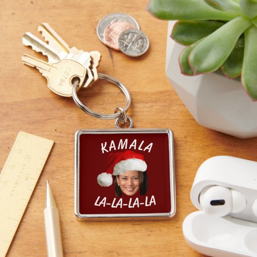 Funny Kamala Harris Face Weihnachtsmannmütze Weihn Schlüsselanhänger (Schreibtisch)