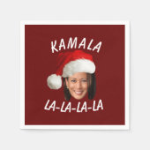 Funny Kamala Harris Face Weihnachtsmannmütze Weihn Serviette (Vorderseite)
