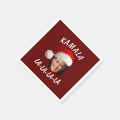 Funny Kamala Harris Face Weihnachtsmannmütze Weihn Serviette (Ecke)