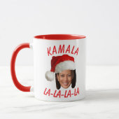 Funny Kamala Harris Face Weihnachtsmannmütze Weihn Tasse (Links)
