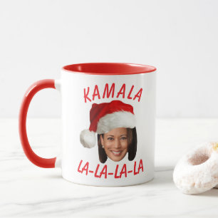 Funny Kamala Harris Face Weihnachtsmannmütze Weihn Tasse