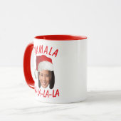 Funny Kamala Harris Face Weihnachtsmannmütze Weihn Tasse (Vorderseite Links)