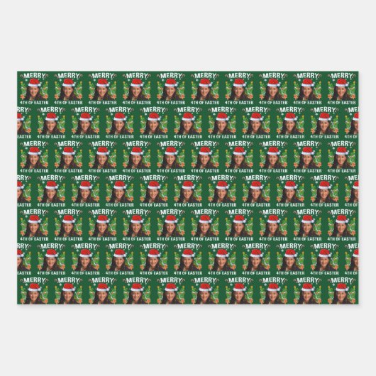 Funny Kamala Harris Merry 4. Ostern Geschenkpapier Set (Vorderseite)