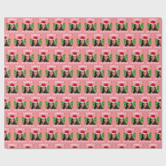 Funny Kamala Harris Pink Weihnachten Geschenkpapier (Flach)