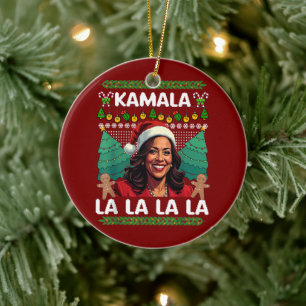 Funny Kamala Harris Political Ugly Gift Christmas Keramik Ornament