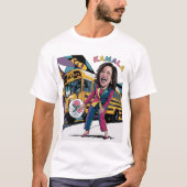 Funny Kamala Harris vor Schulbus T-Shirt (Vorderseite)