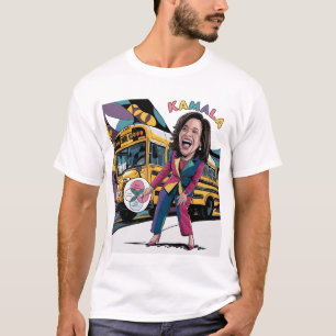 Funny Kamala Harris vor Schulbus T-Shirt