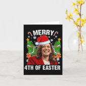 Funny Kamala Harris Weihnachtsfeier Weihnachtsmann Karte (Gelbe Blume)