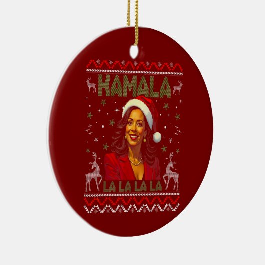 Funny Kamala Harris Weihnachtsmannmütze 2024 Weihn Keramik Ornament (Rechts)
