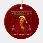 Funny Kamala Harris Weihnachtsmannmütze 2024 Weihn Keramik Ornament (Vorne)