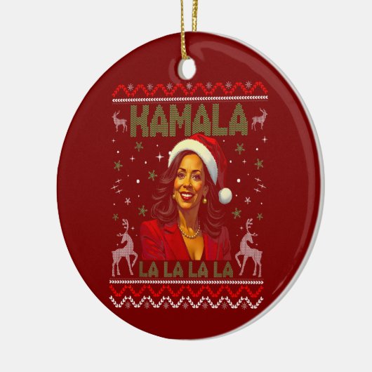 Funny Kamala Harris Weihnachtsmannmütze 2024 Weihn Keramik Ornament (Links)