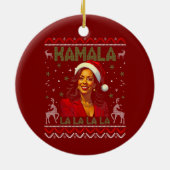 Funny Kamala Harris Weihnachtsmannmütze 2024 Weihn Keramik Ornament (Hinten)