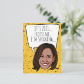Funny Kamala Neujahr: Entschuldigen Sie, dass ich  Postkarte (Stehend Vorderseite)