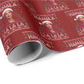 Funny Kamala Santa Claus Weihnachten Ugly Geschenk Geschenkpapier (Rolleneckpunkt)