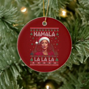 Funny Kamala Santa Claus Weihnachten Ugly Geschenk Keramik Ornament