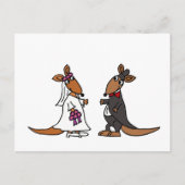 Funny Kangaroo Bride und Groom Wedding Design Postkarte (Vorderseite)