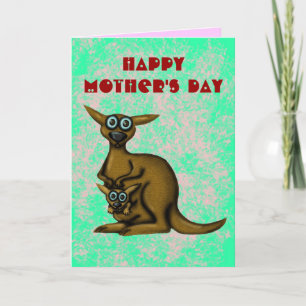 Funny Kangaroo Happy Mutter Tageskarte Karte